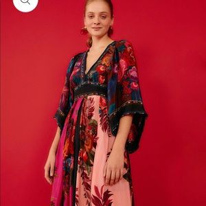 FARM Rio NWT Flower Scarves Maxi Dress Size Large